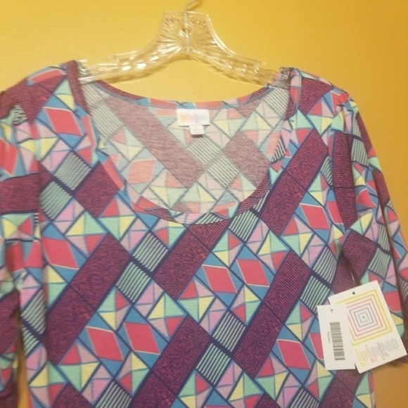 Lularoe | Women's Geometric Print Nicole Style Dress (Size Large) - Picture 4 of 10